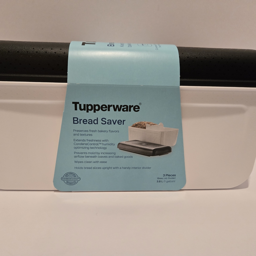Tupperware Black and White Bread Keeper